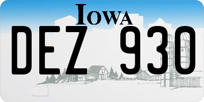 IA license plate DEZ930