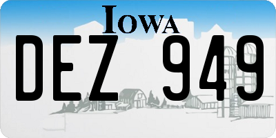 IA license plate DEZ949