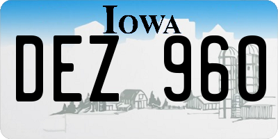 IA license plate DEZ960