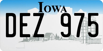 IA license plate DEZ975