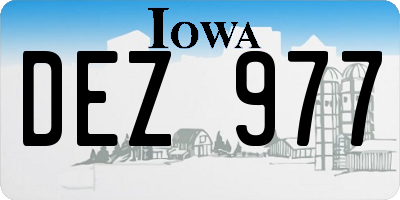 IA license plate DEZ977