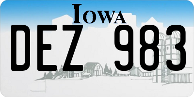 IA license plate DEZ983