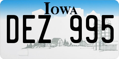 IA license plate DEZ995