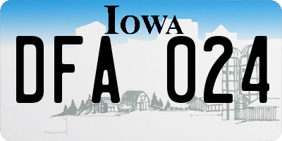 IA license plate DFA024