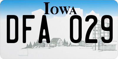 IA license plate DFA029