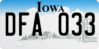 IA license plate DFA033