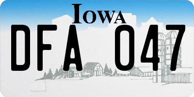 IA license plate DFA047