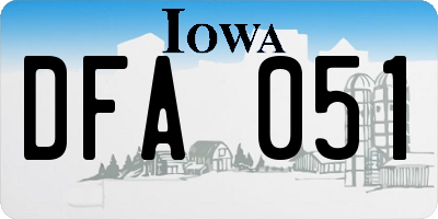 IA license plate DFA051