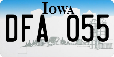 IA license plate DFA055