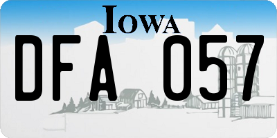 IA license plate DFA057