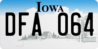 IA license plate DFA064