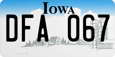 IA license plate DFA067