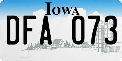 IA license plate DFA073