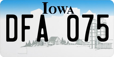 IA license plate DFA075