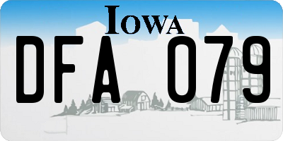 IA license plate DFA079