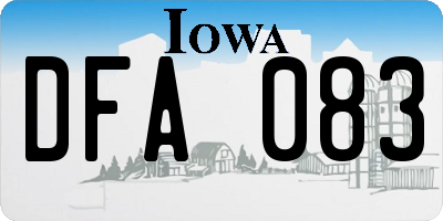 IA license plate DFA083