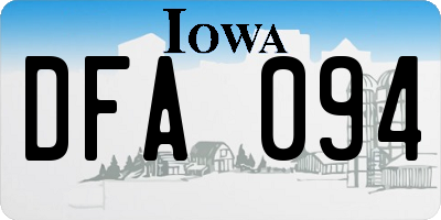 IA license plate DFA094