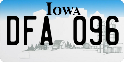 IA license plate DFA096