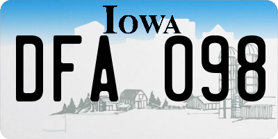 IA license plate DFA098