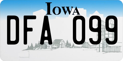 IA license plate DFA099