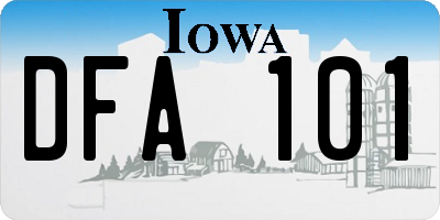 IA license plate DFA101
