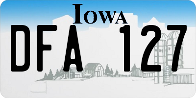 IA license plate DFA127