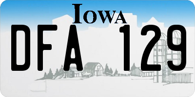 IA license plate DFA129