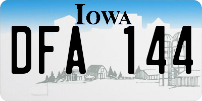 IA license plate DFA144