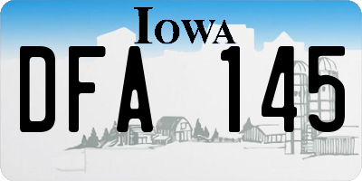 IA license plate DFA145