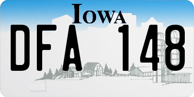 IA license plate DFA148