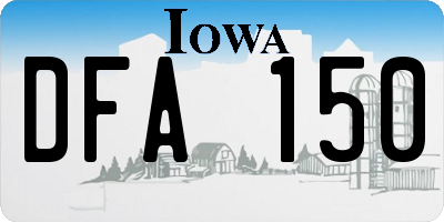 IA license plate DFA150