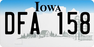 IA license plate DFA158
