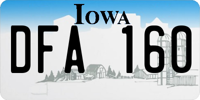 IA license plate DFA160