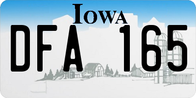 IA license plate DFA165