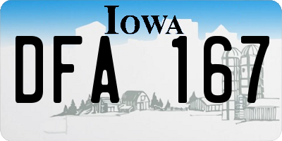 IA license plate DFA167