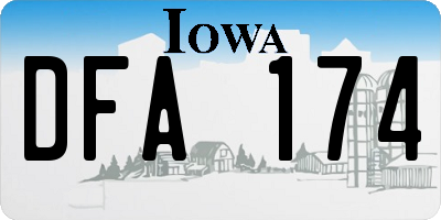 IA license plate DFA174