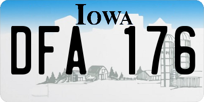 IA license plate DFA176