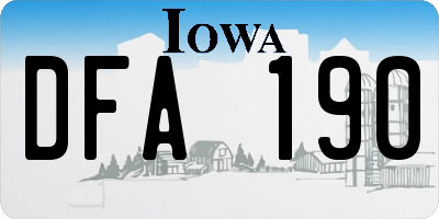 IA license plate DFA190