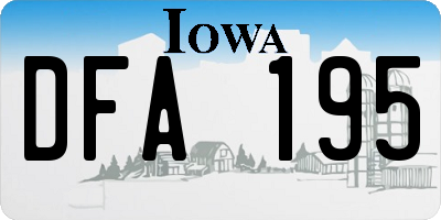 IA license plate DFA195