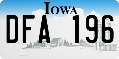 IA license plate DFA196