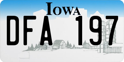 IA license plate DFA197