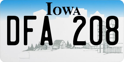 IA license plate DFA208