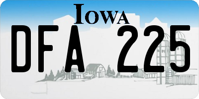 IA license plate DFA225