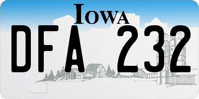 IA license plate DFA232