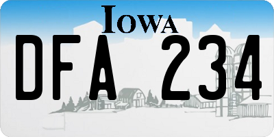 IA license plate DFA234