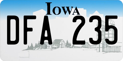 IA license plate DFA235