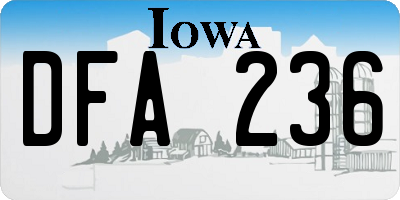 IA license plate DFA236