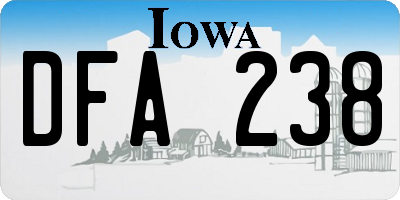 IA license plate DFA238