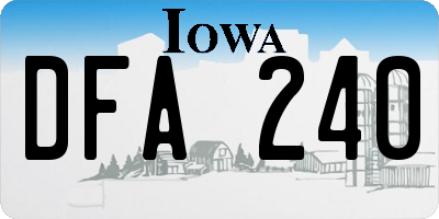 IA license plate DFA240