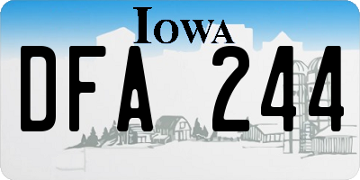 IA license plate DFA244